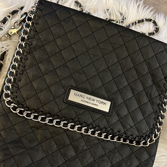 Marc New York Handbags - Marc New York Black Quilted Faux Leather Crossbody